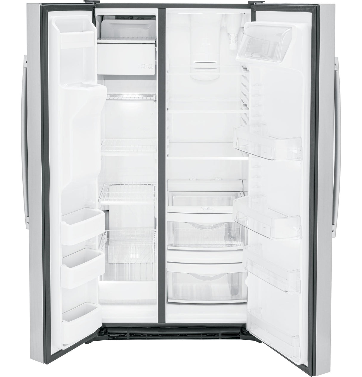 GE GSS25GYPFS - 36 in. 25.3 cu. ft. Side by Side Refrigerator with Ice & Water Dispenser - Fingerprint Resistant Stainless