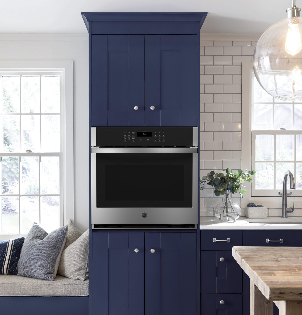 GE JTS3000SNSS - 30 in. 5 ft Smart Built-In Self-Clean Single Wall Oven with Never-Scrub Racks - Stainless Steel