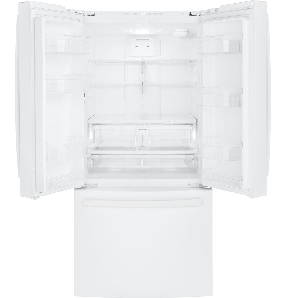 GE GWE19JGLWW - 33 in. 18.6 cu. ft. Counter Depth French Door Refrigerator with Internal Water Dispenser - White