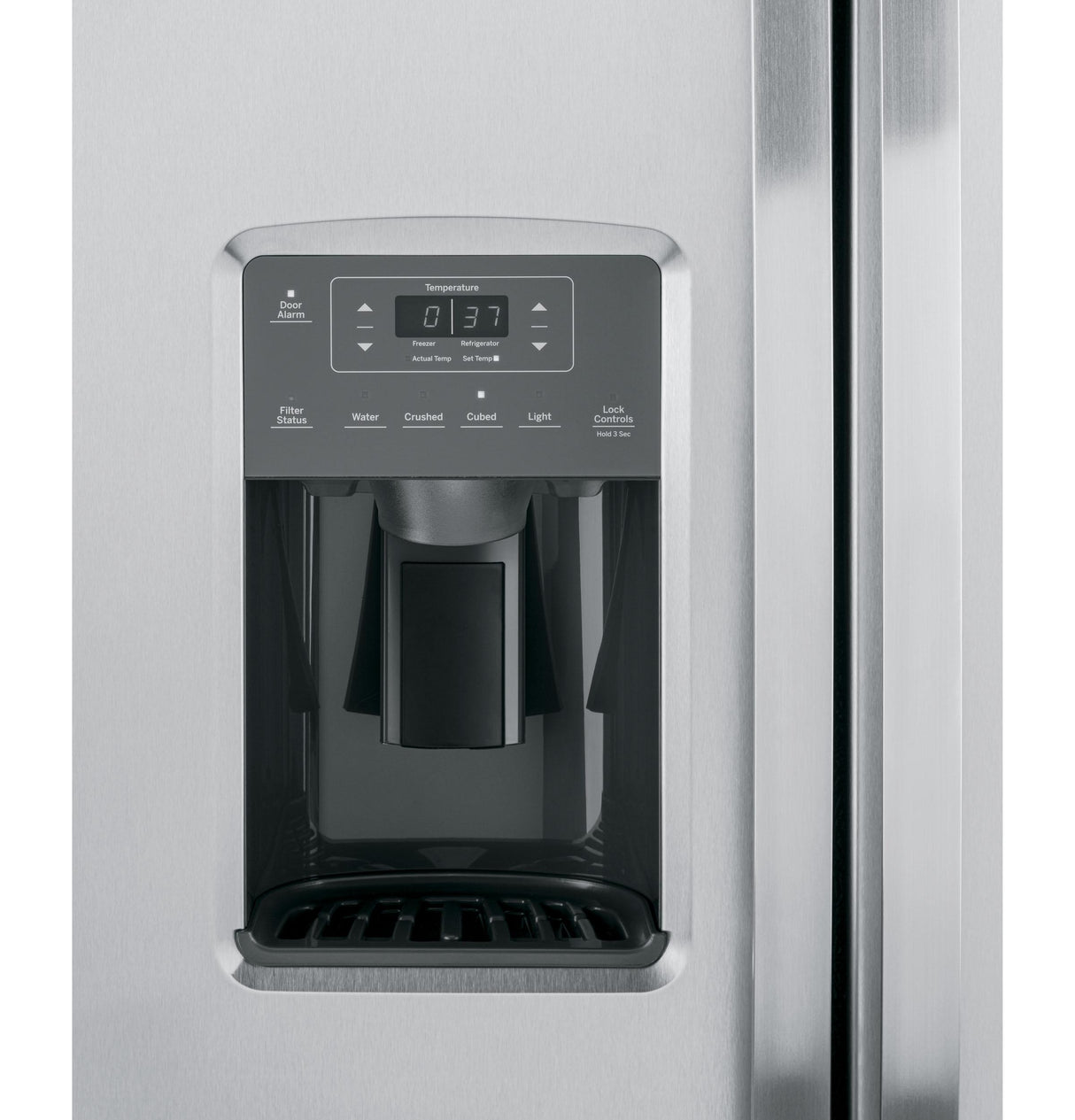GE GSS25GYPFS - 36 in. 25.3 cu. ft. Side by Side Refrigerator with Ice & Water Dispenser - Fingerprint Resistant Stainless