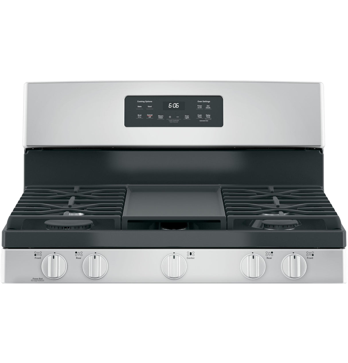 GE JGBS66REKSS - 30 in. 5 cu. ft. Gas Range with 5 Sealed Burners & Griddle - Stainless Steel