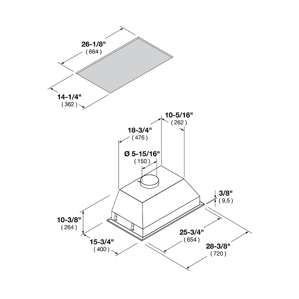 28" INSERT HOOD - (F4BP28S1)