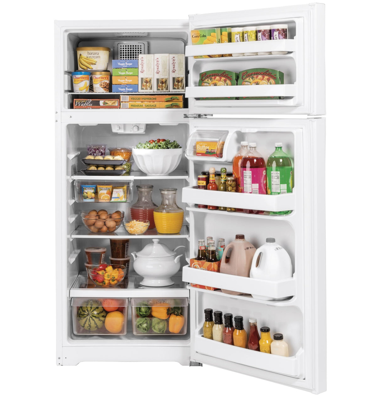 GE GTS18GTNRWW - 17.5 Cu. Ft. Top-Freezer Refrigerator -White