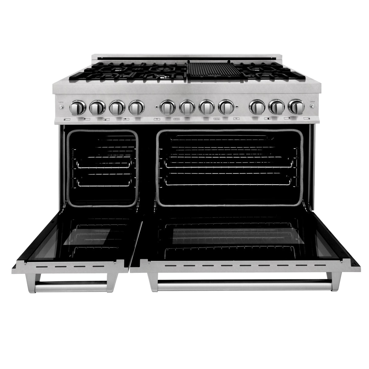 ZLINE 48 in. 6.0 cu. ft. Electric Oven and Gas Cooktop Dual Fuel Range with Griddle in Fingerprint Resistant Stainless (RAS-SN-GR-48) - (RASSNGR48)