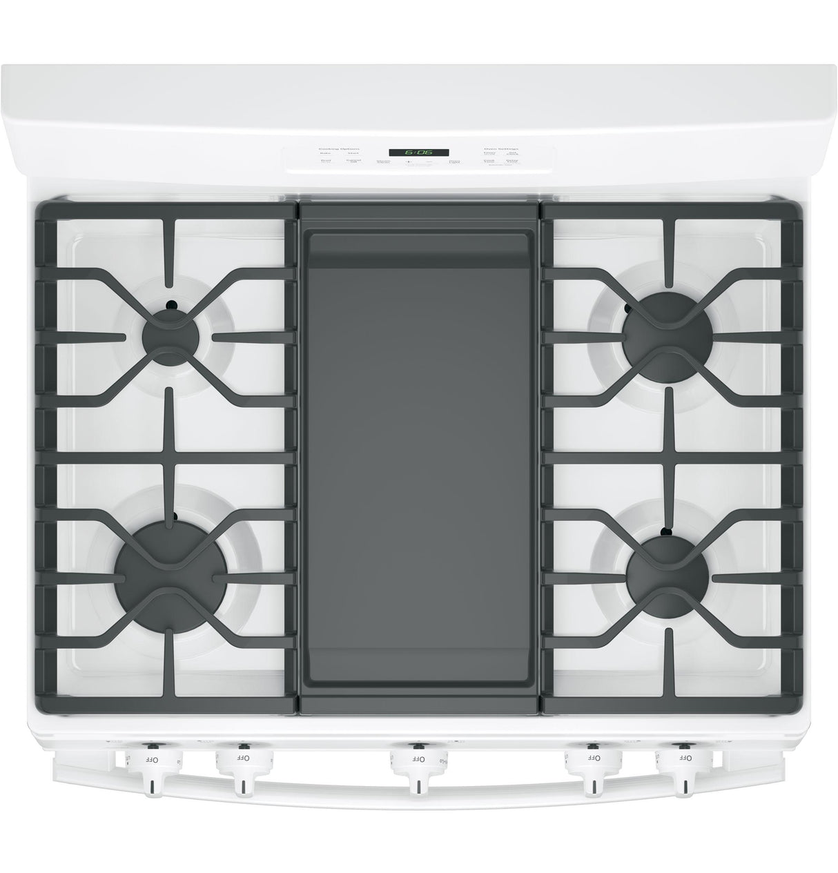 GE JGBS66DEKWW - 30 in. 5 cu. ft. Gas Range with 5 Sealed Burners & Griddle - White