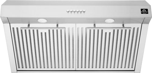 Forno Espresso - Bari FRHUC525530 30 Inch Under Cabinet Range Hood with 4-Speed/400 CFM Blower, Push Button Control, LED Lighting, and Hybrid Filter: Stainless Steel
