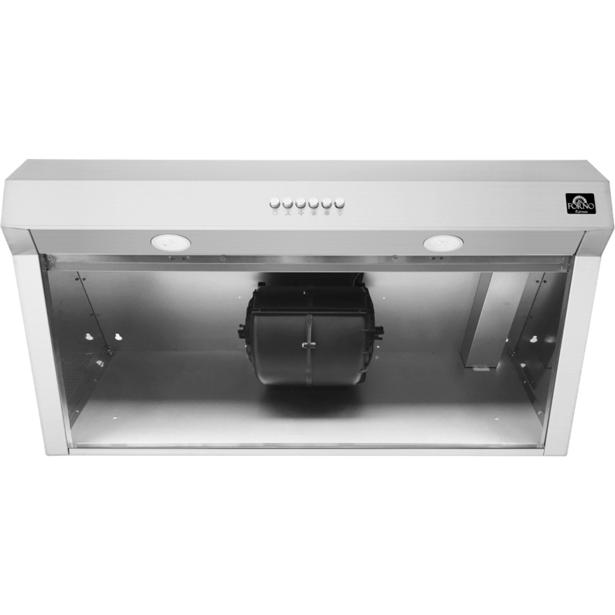 Forno Espresso - Bari FRHUC525530 30 Inch Under Cabinet Range Hood with 4-Speed/400 CFM Blower, Push Button Control, LED Lighting, and Hybrid Filter: Stainless Steel