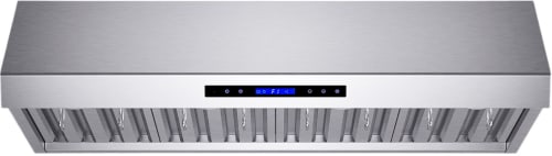 Forno Palazzo FRHWM503048 Wall Mount Range Hood with 4-Speeds, Touch & Remote Controls, LED Lighting, Power-Off Delay and Dishwasher-Safe Baffle Filters: 48 Inch - 1000 CFM Blower