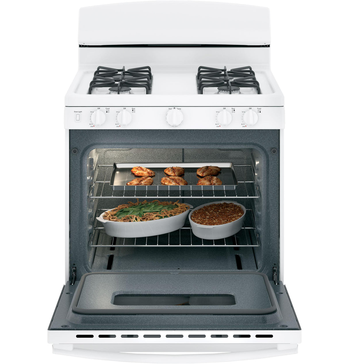 GE JGBS10DEMWW - 30 in. 4.8 cu. ft. Gas Range with 4 Sealed Burners - White