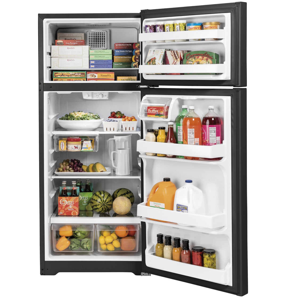 GE GTS18HGNRBB - 28 in. 17.5 cu. ft. Top Freezer Refrigerator - Black