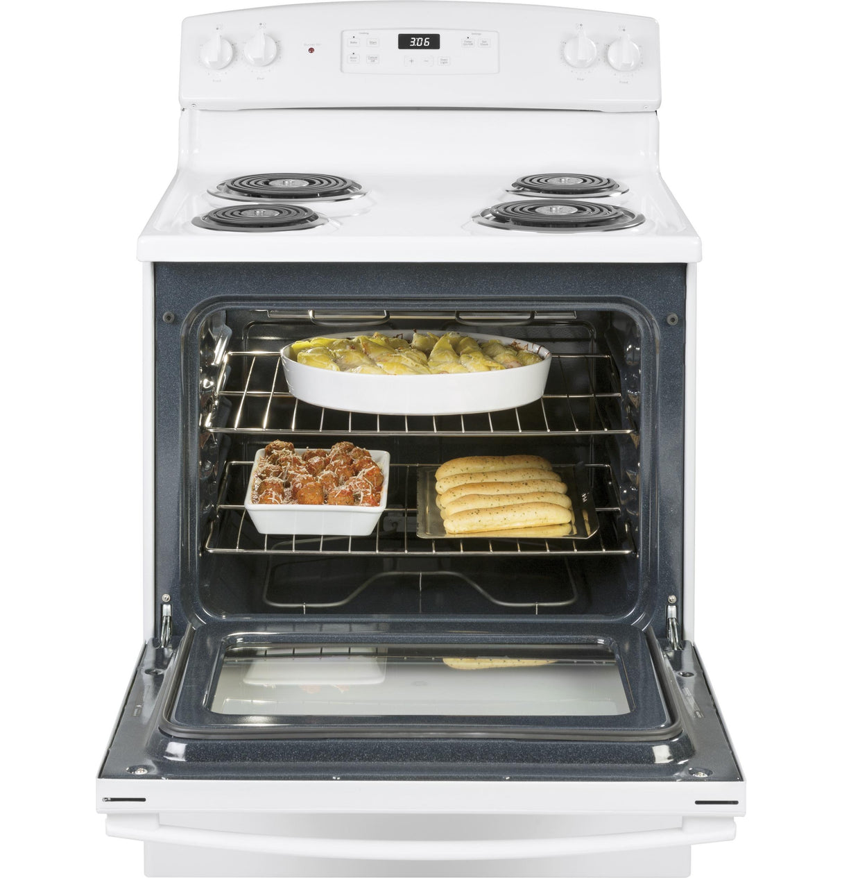 GE JBS360DMWW - 30 in. 5 cu. ft. Electric Range with Coil Burners - White