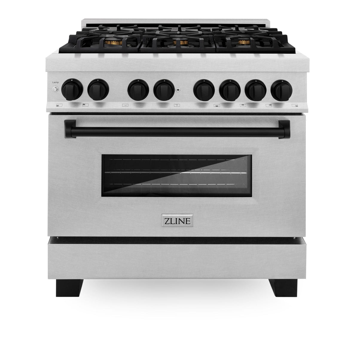 ZLINE RASZ-SN-36-MB Dual Fuel Range in DuraSnow Stainless Steel - image 1