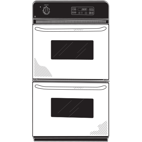 GE JRP28SKSS - 24 in. 5.4 cu. ft. Top Control Electric Double Wall Oven - Stainless Steel