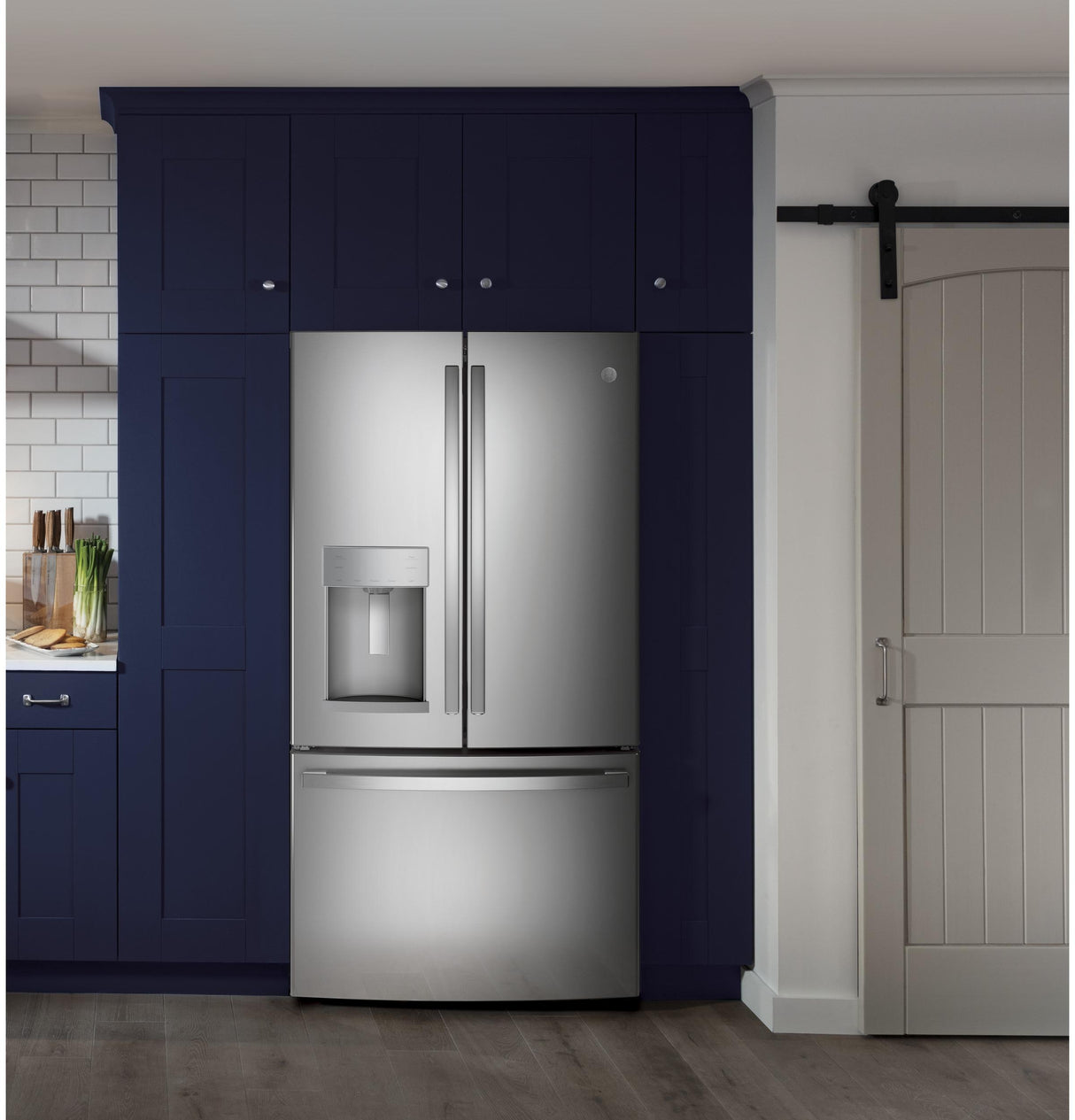 GE GFE28GYNFS - 36 in. 27.7 cu. ft. French Door Refrigerator with Ice & Water Dispenser - Fingerprint Resistant Stainless