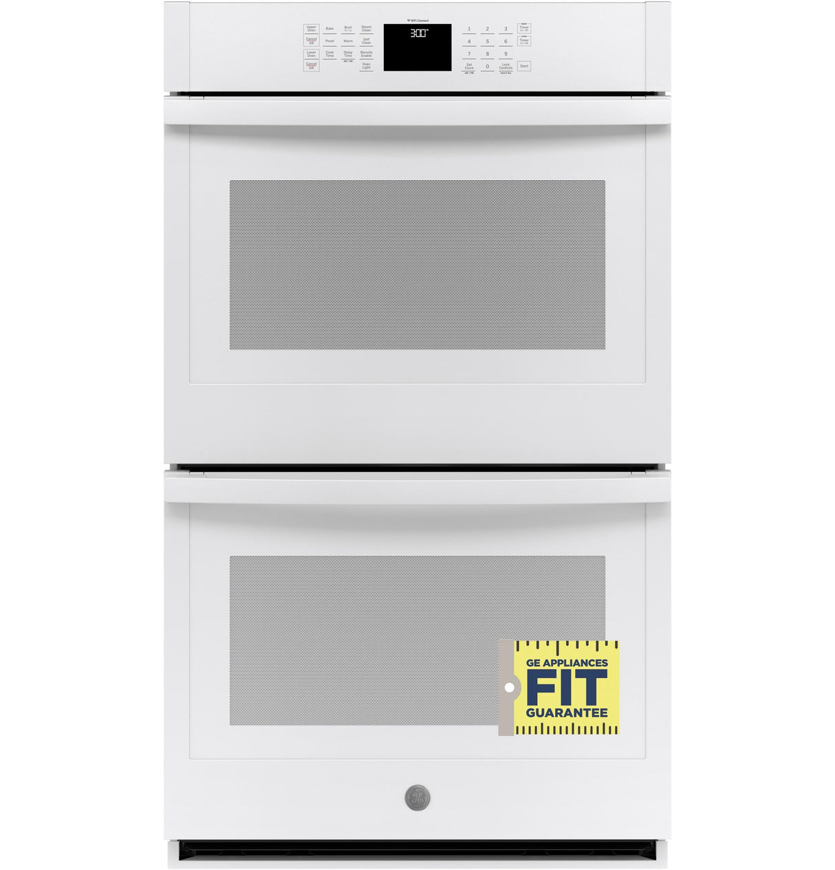 GEJTD3000DNWW - 30" Smart Built-In Self-Clean Double Wall Oven with Never-Scrub Racks - White