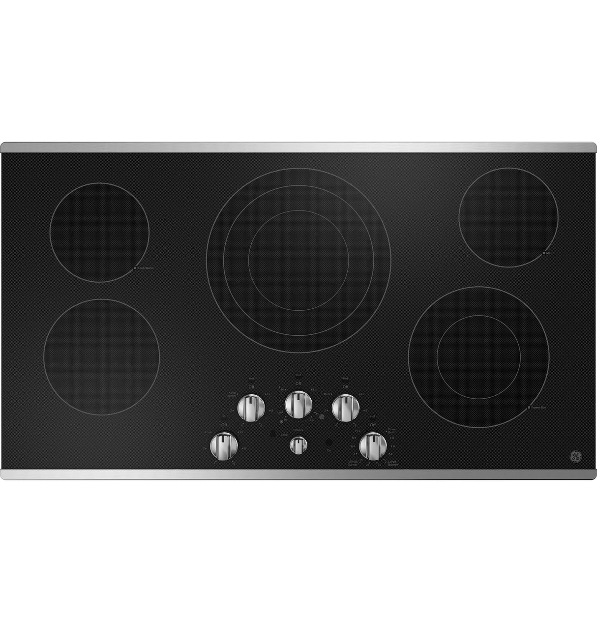 GE JEP5036STSS 36 in. 5-Burner Electric Cooktop with Simmer Burner & Power Burner - Stainless Steel