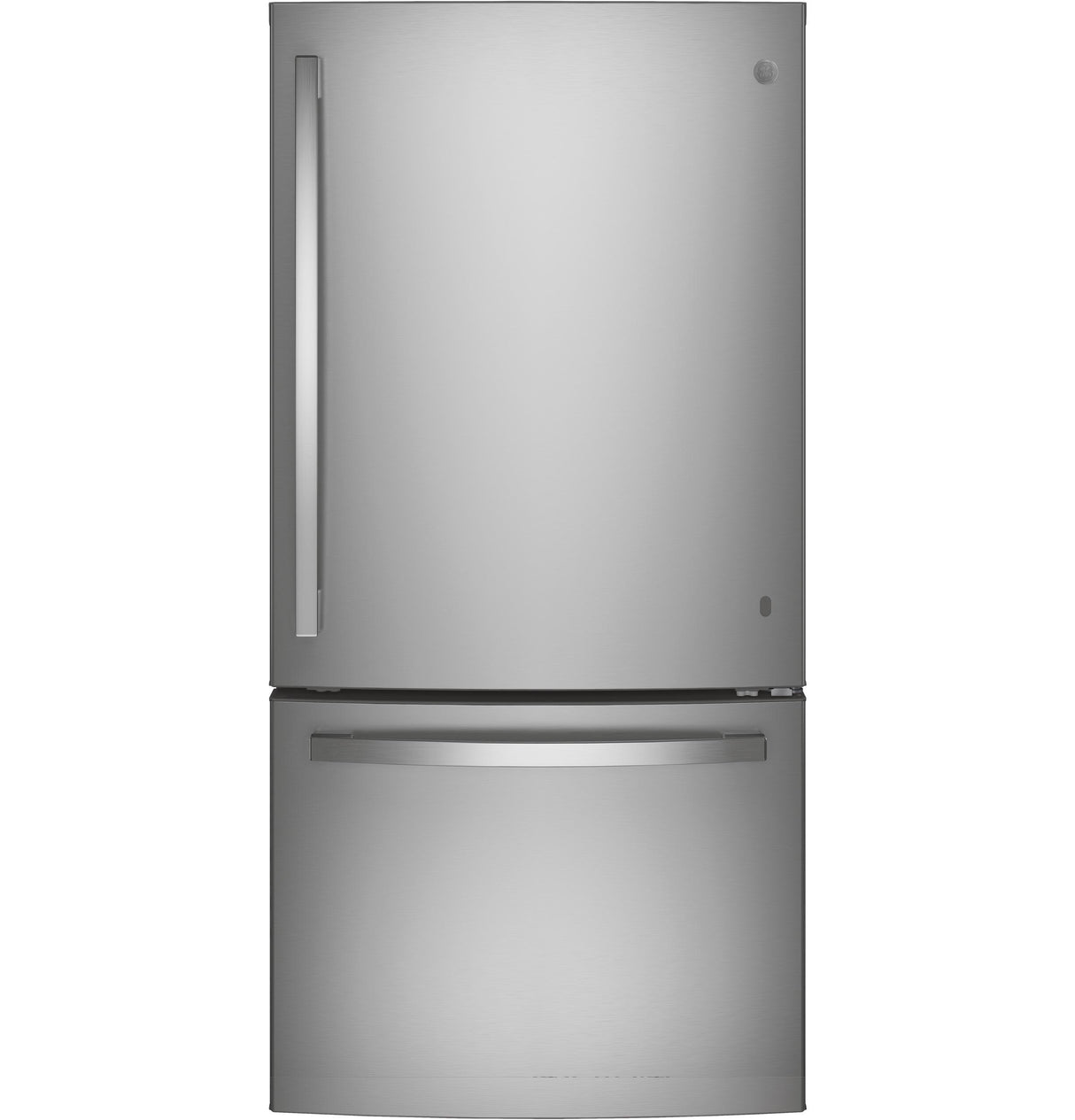 GE GDE25EYKFS - 33 in. 24.8 cu. ft. Bottom Freezer Refrigerator with Ice Maker - Fingerprint Resistant Stainless
