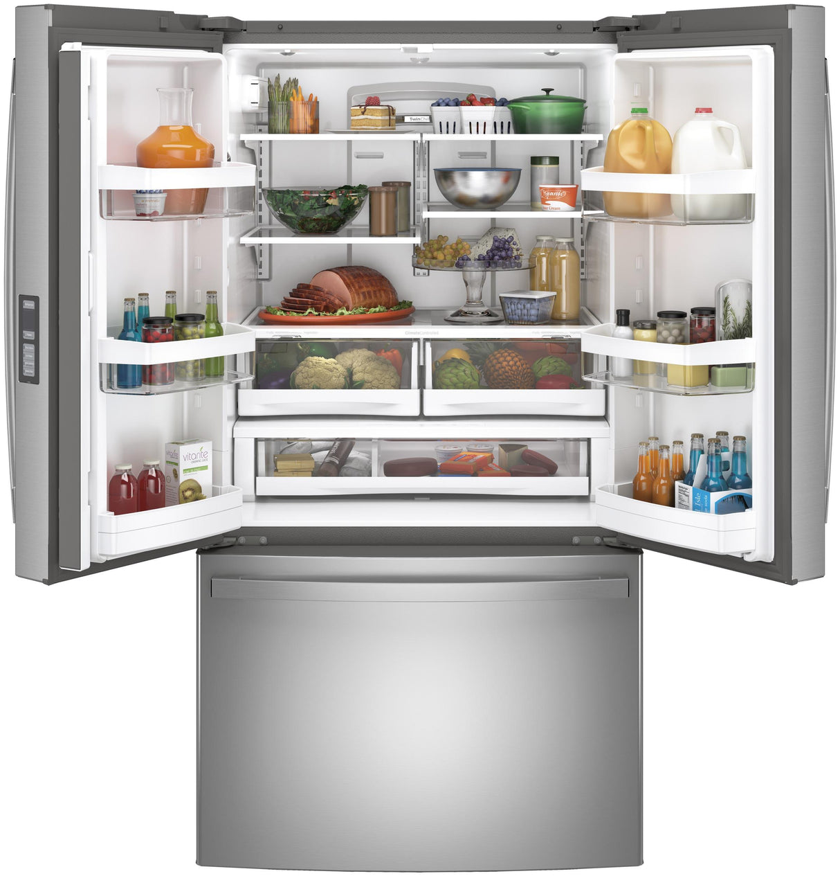 GE GNE29GYNFS - 36 in. 28.7 cu. ft. French Door Refrigerator with Ice Maker - Fingerprint Resistant Stainless