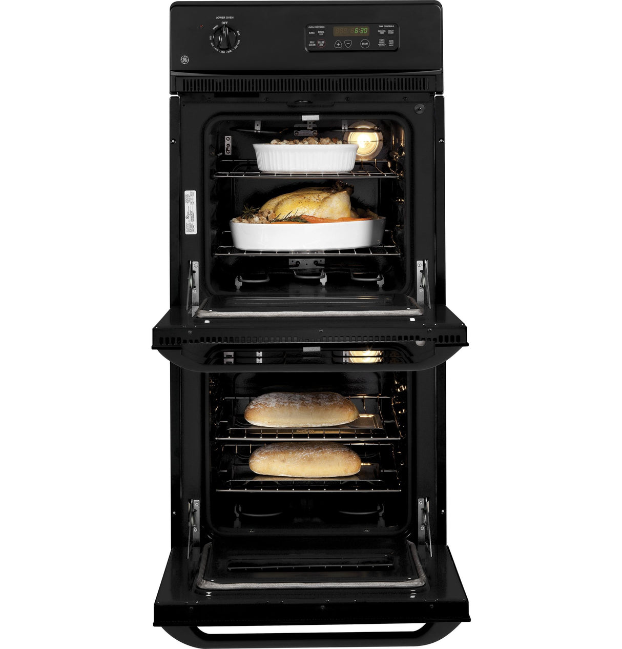 GE JRP28SKSS - 24 in. 5.4 cu. ft. Top Control Electric Double Wall Oven - Stainless Steel