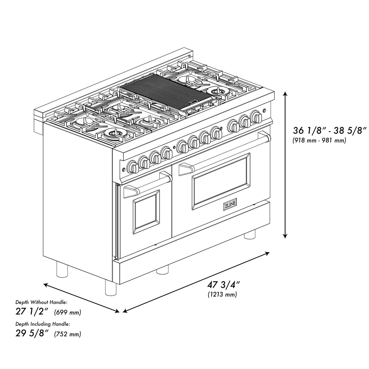 ZLINE RA-WM-48 Dual Fuel Range in White - image 5