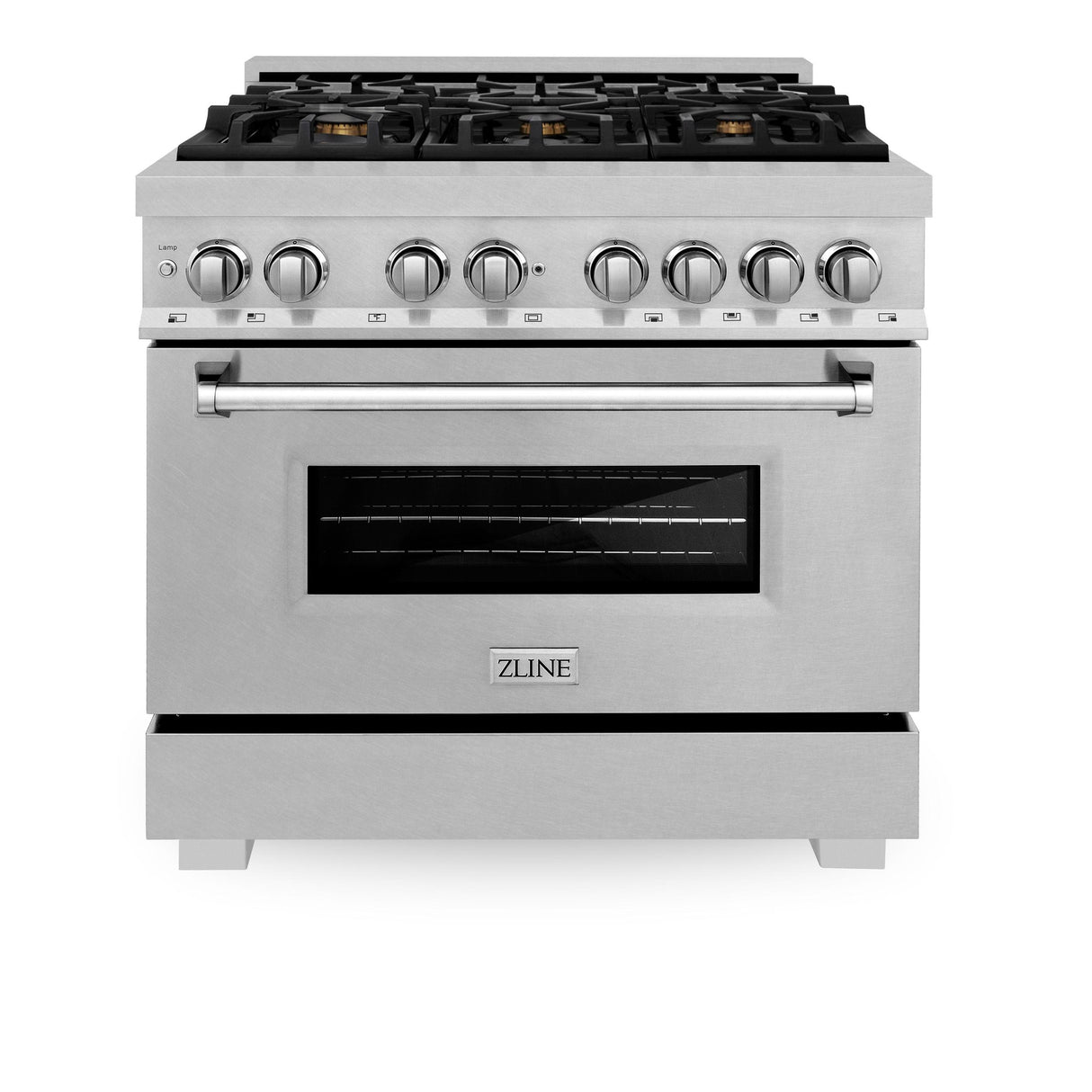 ZLINE RAS-SN-BR-36 Dual Fuel Range in DuraSnow Stainless Steel - image 1