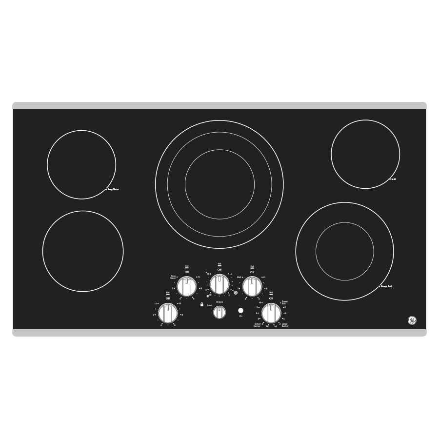 GE JEP5036STSS 36 in. 5-Burner Electric Cooktop with Simmer Burner & Power Burner - Stainless Steel