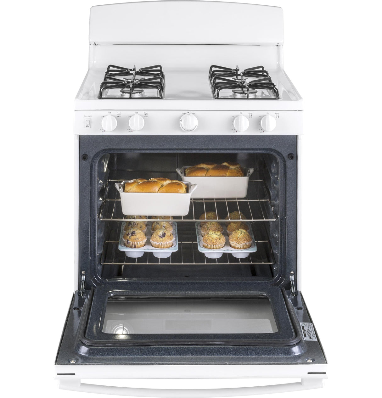 GE JGBS30DEKWW - 30 in. 4.8 cu. ft. Gas Range with 4 Sealed Burners - White