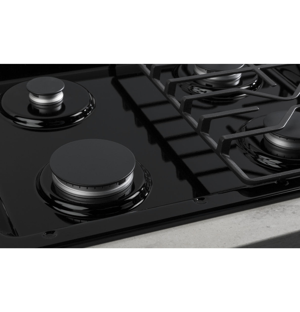 GE JGP3030DLBB - 30 in. 4-Burner Natural Gas Cooktop with Simmer Burner & Power Burner, Safe grates - Black