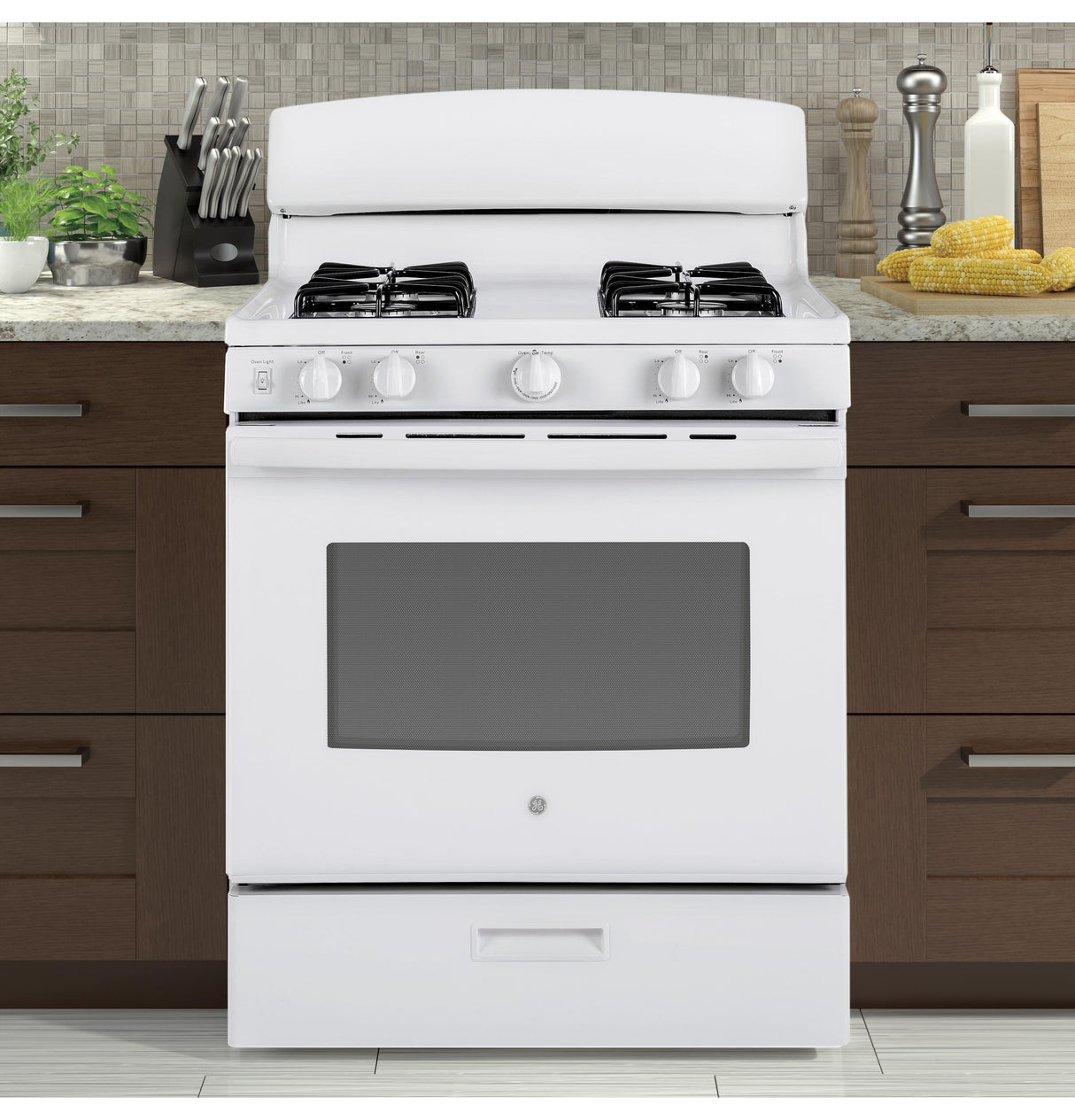 GE JGBS30DEKWW - 30 in. 4.8 cu. ft. Gas Range with 4 Sealed Burners - White