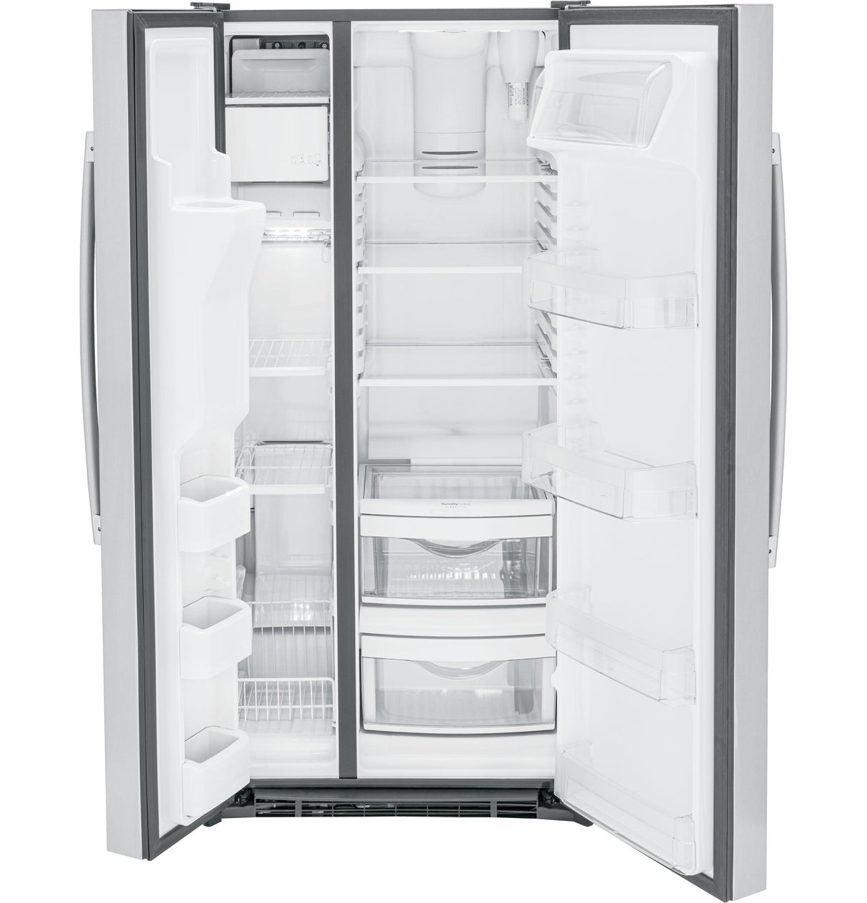 GE GSS23GYPFS - 33 in. 23 cu. ft. Side by Side Refrigerator with Ice & Water Dispenser - Fingerprint Resistant Stainless