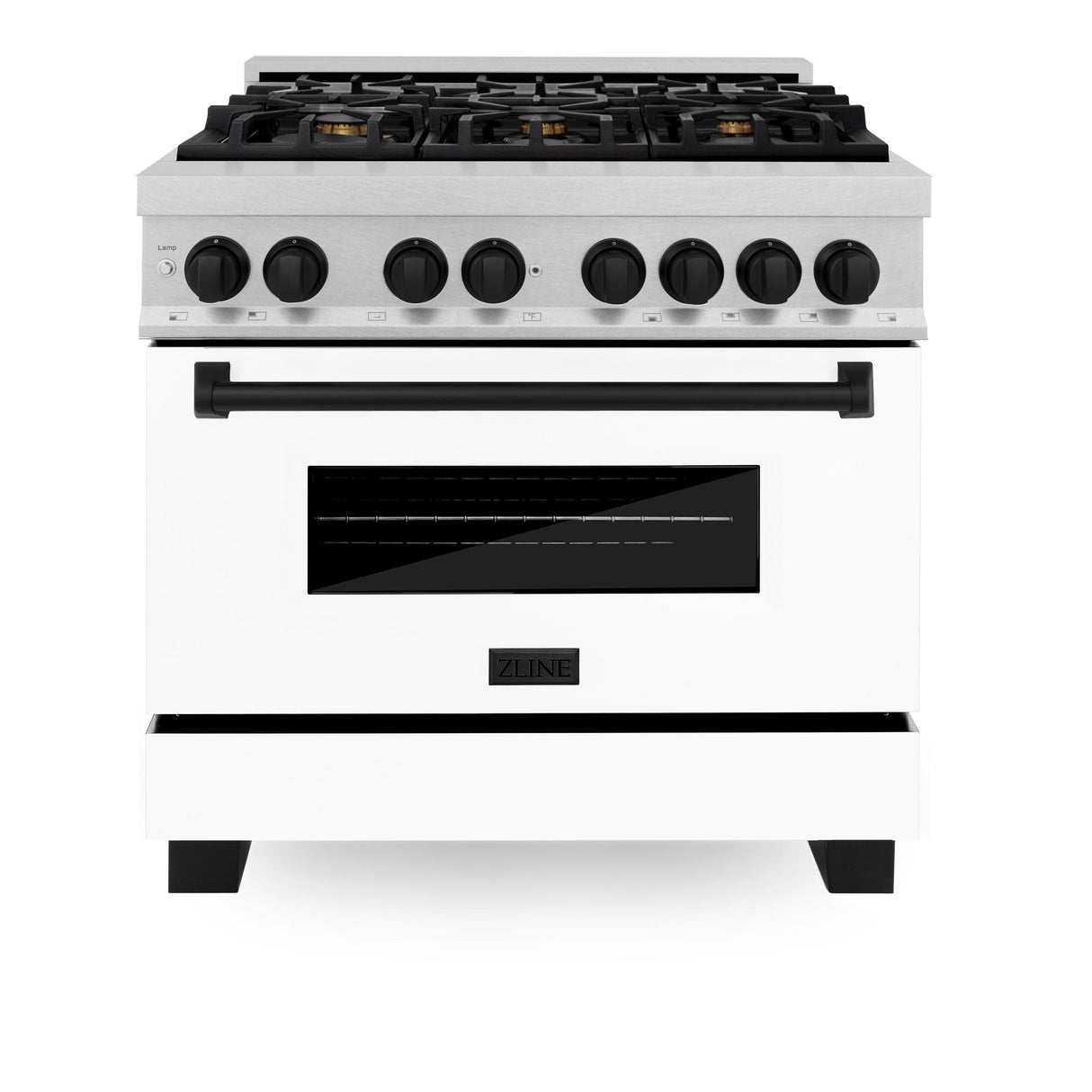 ZLINE RASZ-WM-36-MB Dual Fuel Range in DuraSnow Stainless Steel - image 1