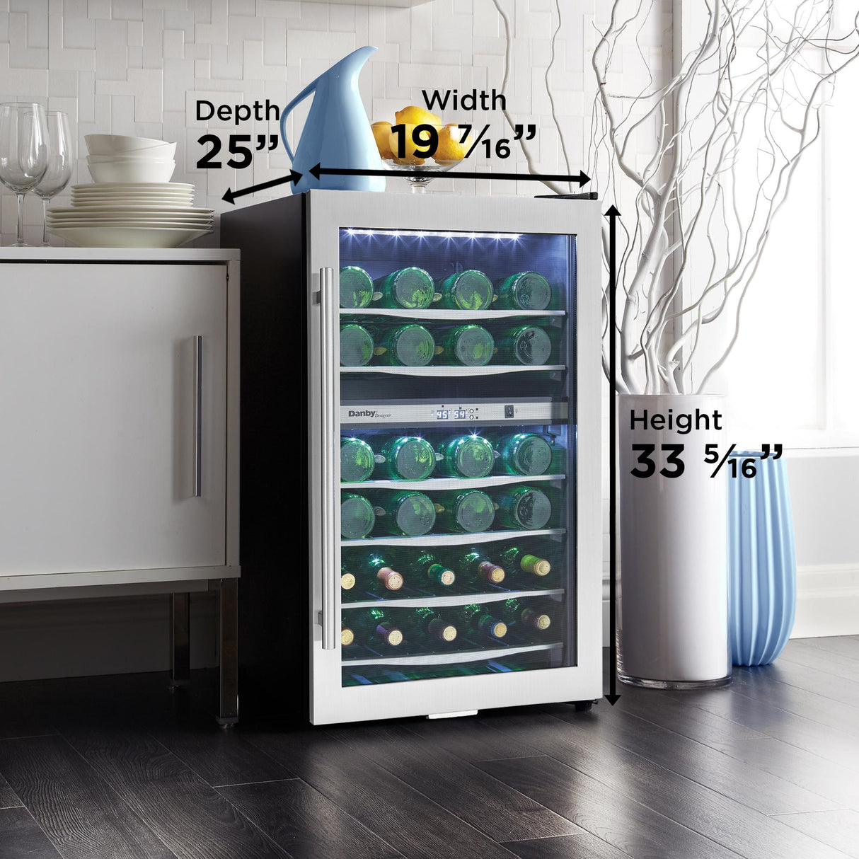 Danby 38 Bottle Free-Standing Wine Cooler in Stainless Steel - (DWC040A3BSSDD)