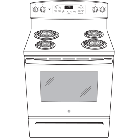 GE JB256DMWW - 30" 5 cu. ft. Free-Standing Self-Clean Electric Range with Coil Burners - White