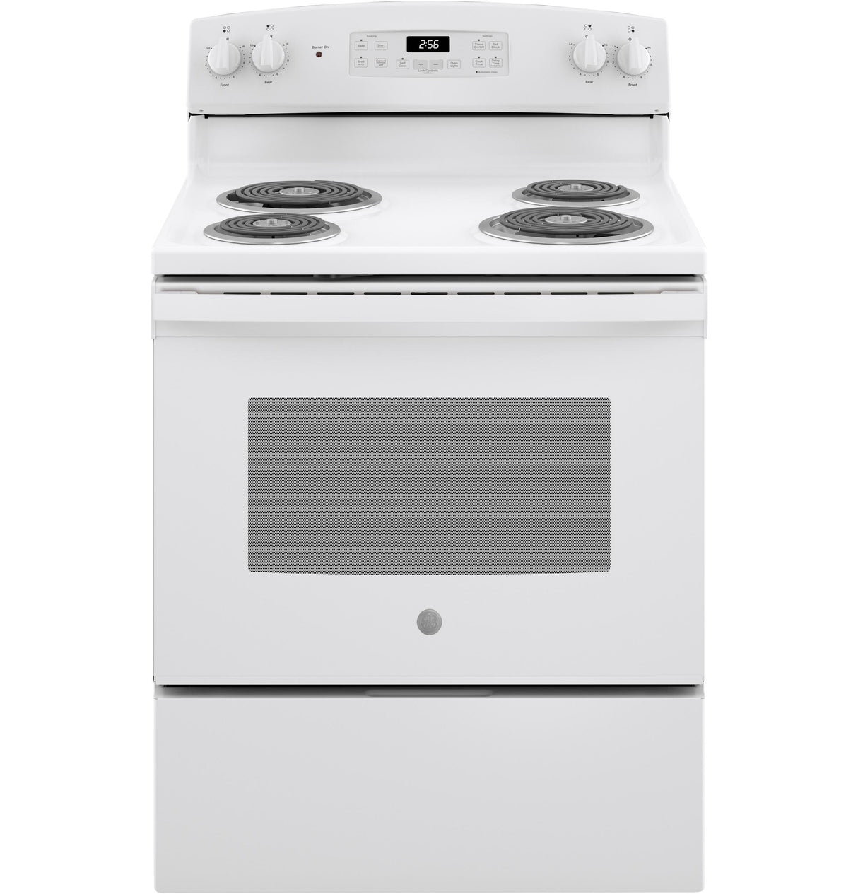 GE JB256DMWW - 30" 5 cu. ft. Free-Standing Self-Clean Electric Range with Coil Burners - White