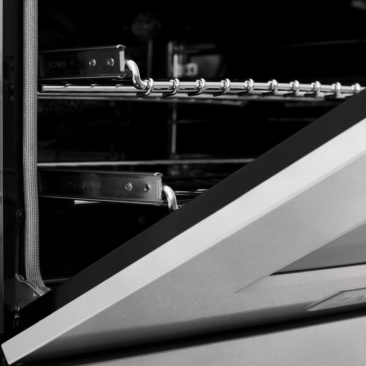 ZLINE Autograph Edition 60 in. 7.4 cu. ft. Dual Fuel Range with Gas Stove and Electric Oven in DuraSnow Stainless Steel with Accents (RASZ-SN-60) - (RASZSN60CB)