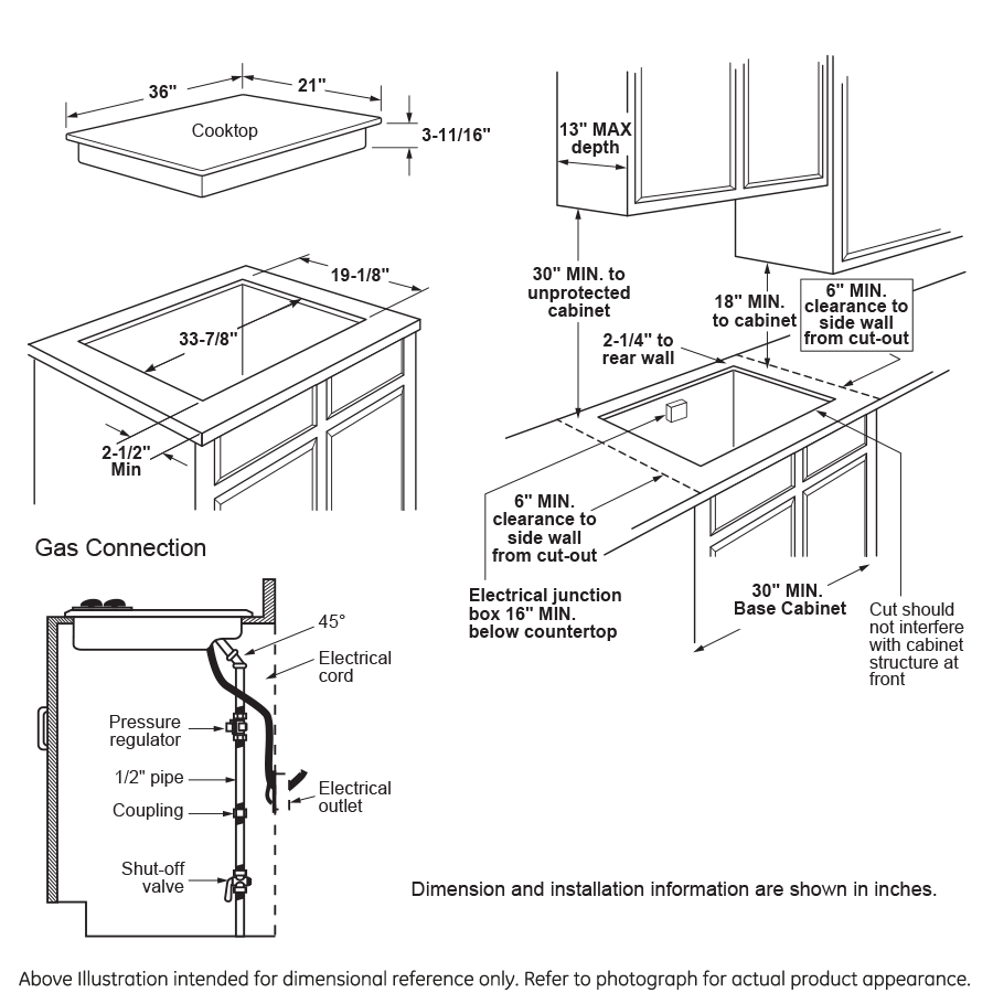 GE JGP3036SLSS - 36 in. 5-Burner Natural Gas Cooktop with Simmer Burner & Power Burner - Stainless Steel
