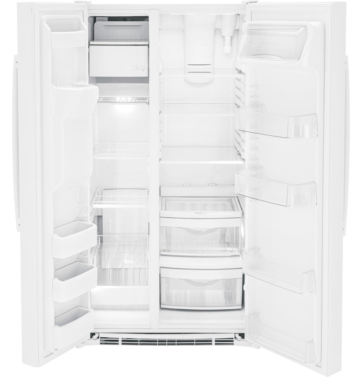 GE GSS25GGPWW - 36 in. 25.3 cu. ft. Side by Side Refrigerator with Ice & Water Dispenser - White