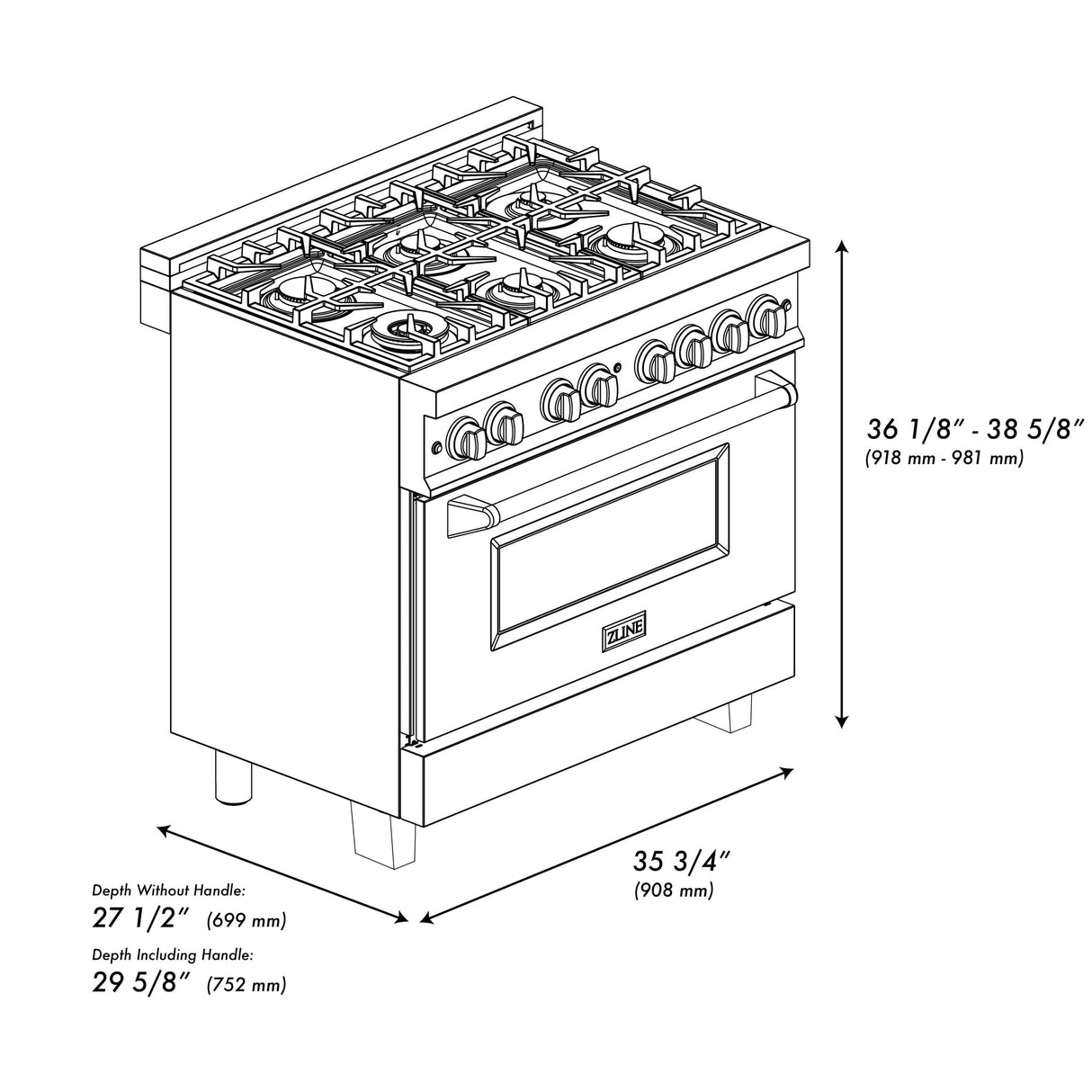 ZLINE RABZ-36-CB Dual Fuel Range - image 12