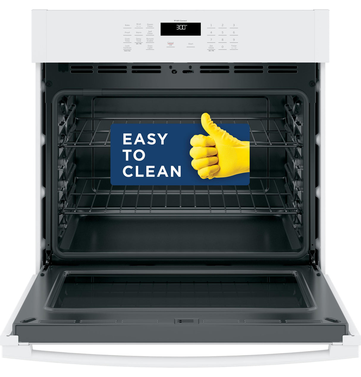 GE JTS3000DNWW - 30" 5 cu.ft. Smart Built-In Self-Clean Single Wall Oven with Never-Scrub Racks - White