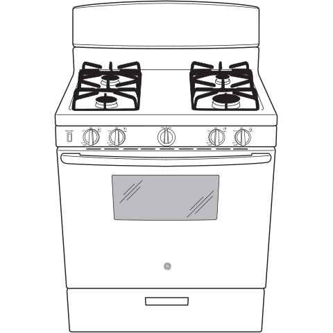 GE JGBS10DEMWW - 30 in. 4.8 cu. ft. Gas Range with 4 Sealed Burners - White