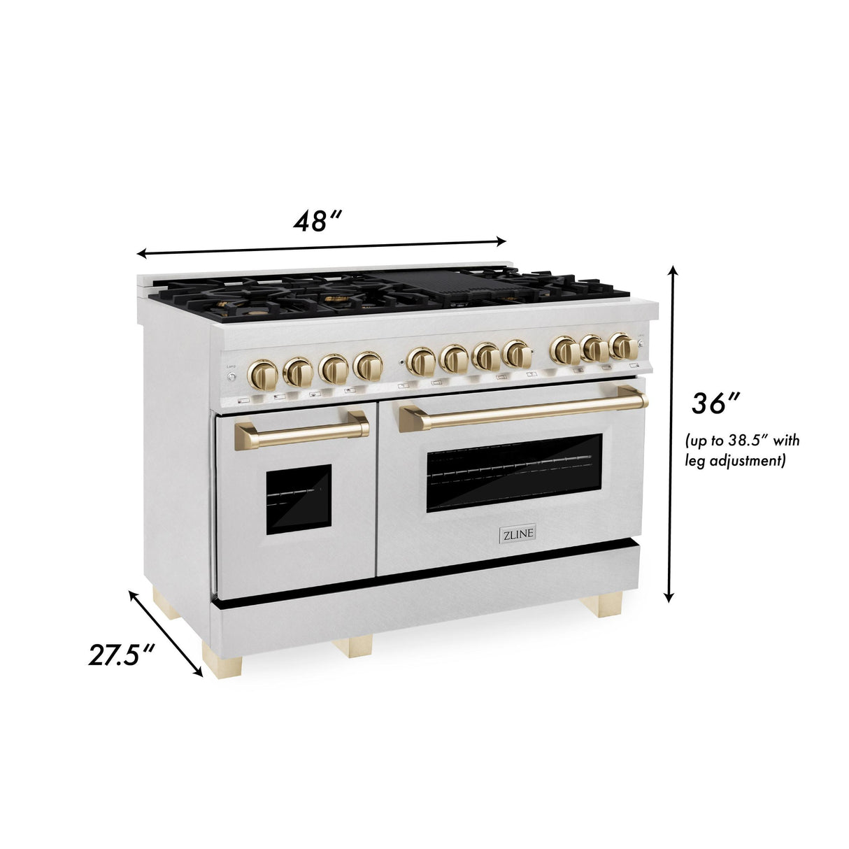 ZLINE RASZ-SN-48-G Dual Fuel Range in DuraSnow Stainless Steel - image 11