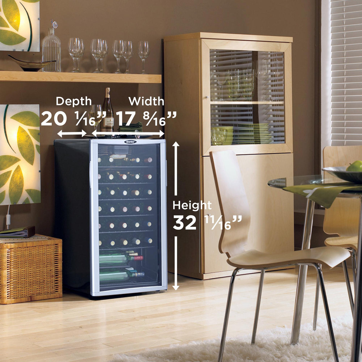 Danby 36 Bottle Free-Standing Wine Cooler in Platinum - (DWC350BLP)