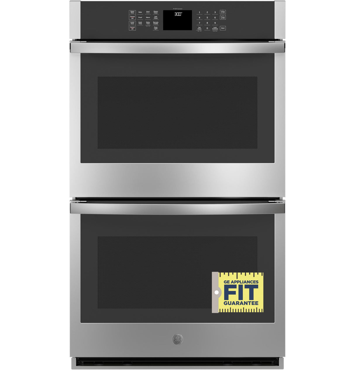 GE JTD3000SNSS - 30 in. 10 ft. Smart Built-In Self-Clean Double Wall Oven with Never-Scrub Racks - Stainless Steel