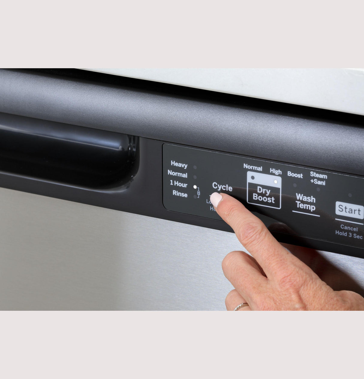 GE GDF535PSRSS - 24 in. Front Control Flush-Mount Dishwasher with 55 dBa Sound Level, Dry Boost & Pocket Handle - Stainless Steel