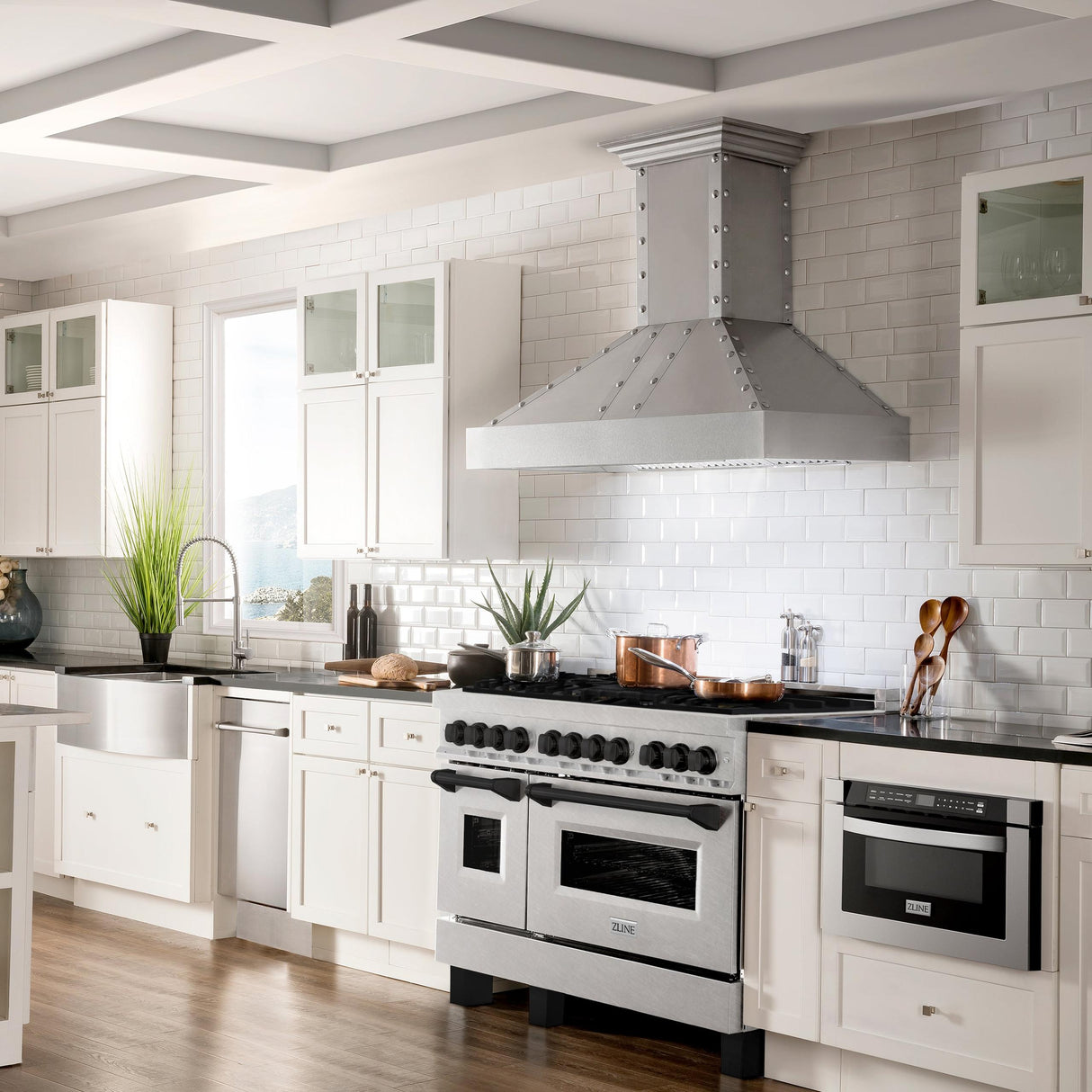 ZLINE RASZ-SN-48-MB Dual Fuel Range in DuraSnow Stainless Steel - image 3