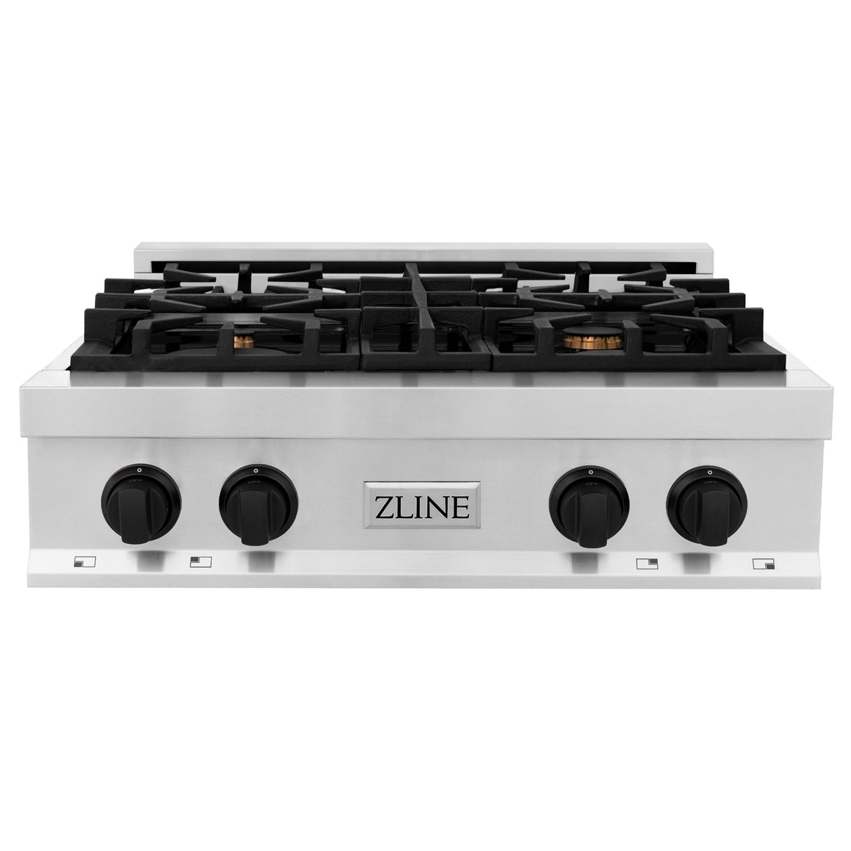 ZLINE 30 In. Autograph Edition Rangetop in Stainless Steel with Matte Black Accents (RTZ-30-MB) - (RTZ30MB)