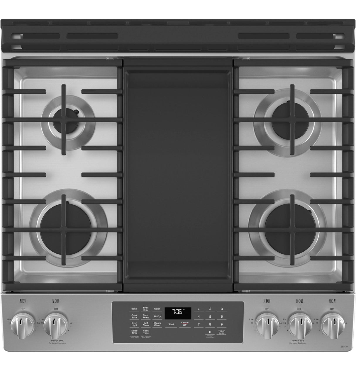 GE(R) 30" Slide-In Front-Control Convection Gas Range with No Preheat Air Fry - (JGS760SPSS)