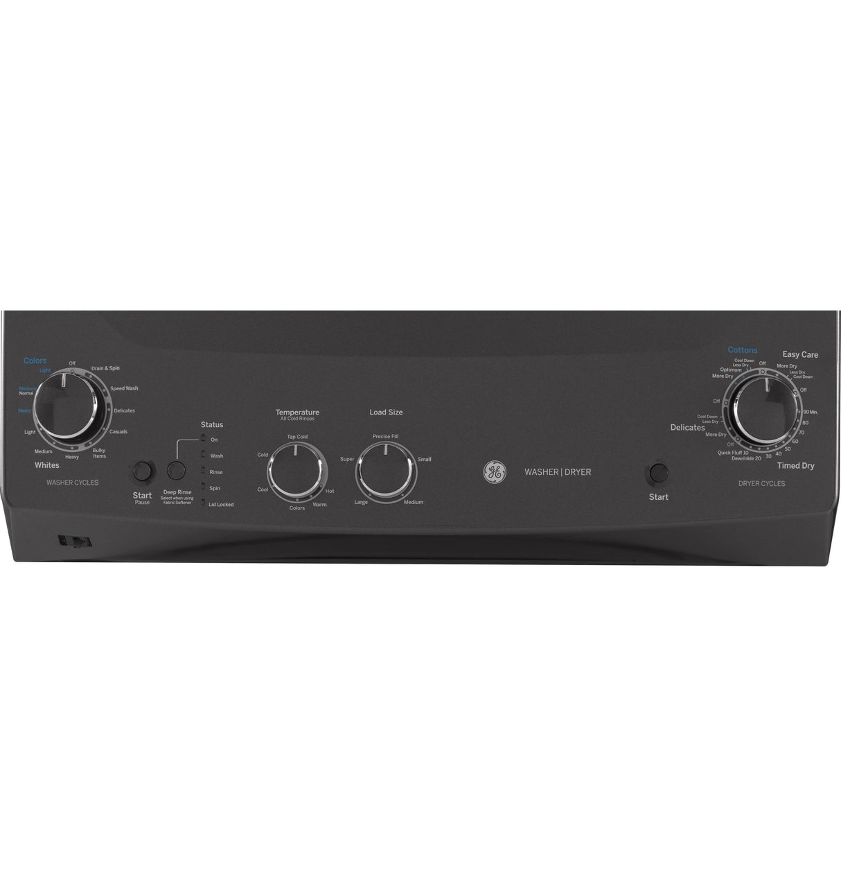 GE Unitized Spacemaker(R) 3.8 cu. ft. Capacity Washer with Stainless Steel Basket and 5.9 cu. ft. Capacity Gas Dryer - (GUD27GSPMDG)