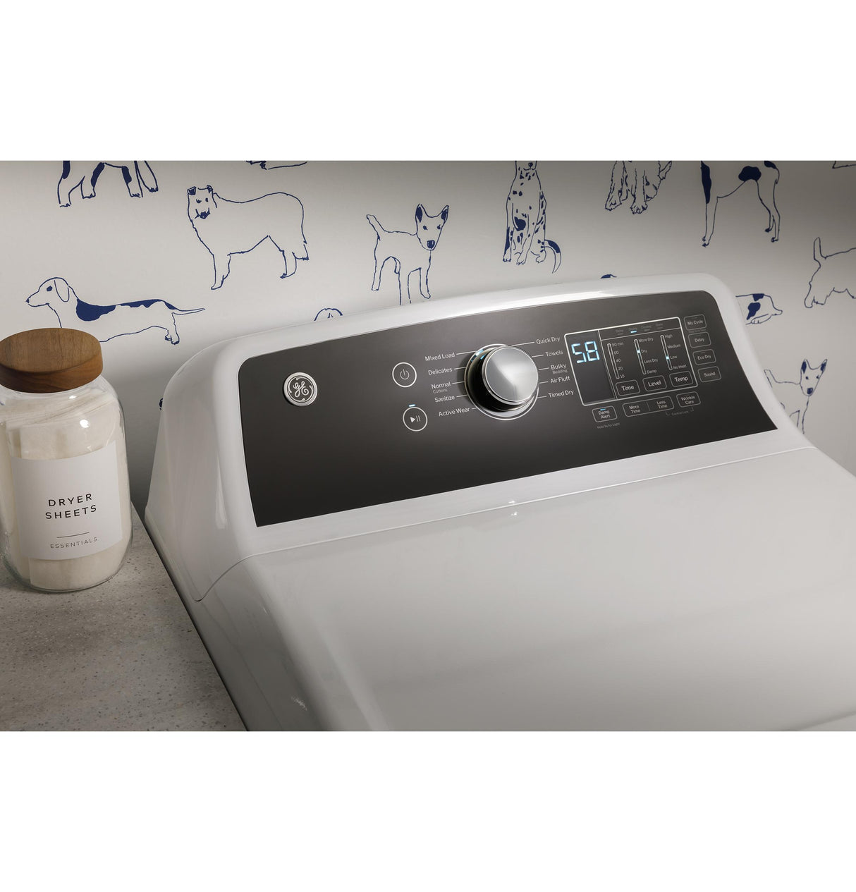 GE(R) 7.4 cu. ft. Capacity Gas Dryer with Up To 120 ft. Venting and Sensor Dry - (GTD58GBSVWS)