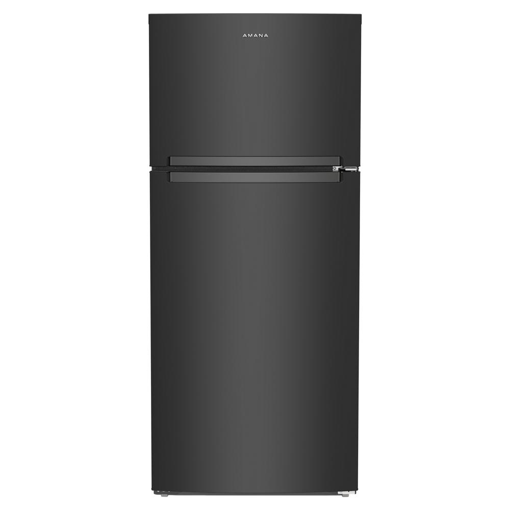 Amana ARTX3028PB black top-freezer refrigerator front view